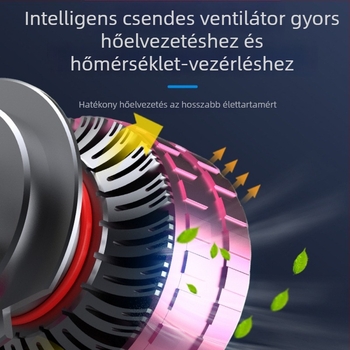 Kettős rézcsővel ellátott autó LED fényszóró, nagy teljesítmény, APP-vezérlés, integrált magas/alsó fény, alumínium ötvözet, 120W 12V 13000LM IP68