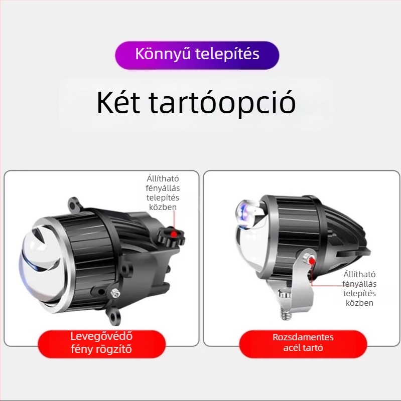 Off-road LED fényszóró autóhoz, sárga és fehér dupla fénnyel, integrált lézerlencsével a távoli és közeli sugárzáshoz, ködfényasó, vízálló 12V 100W