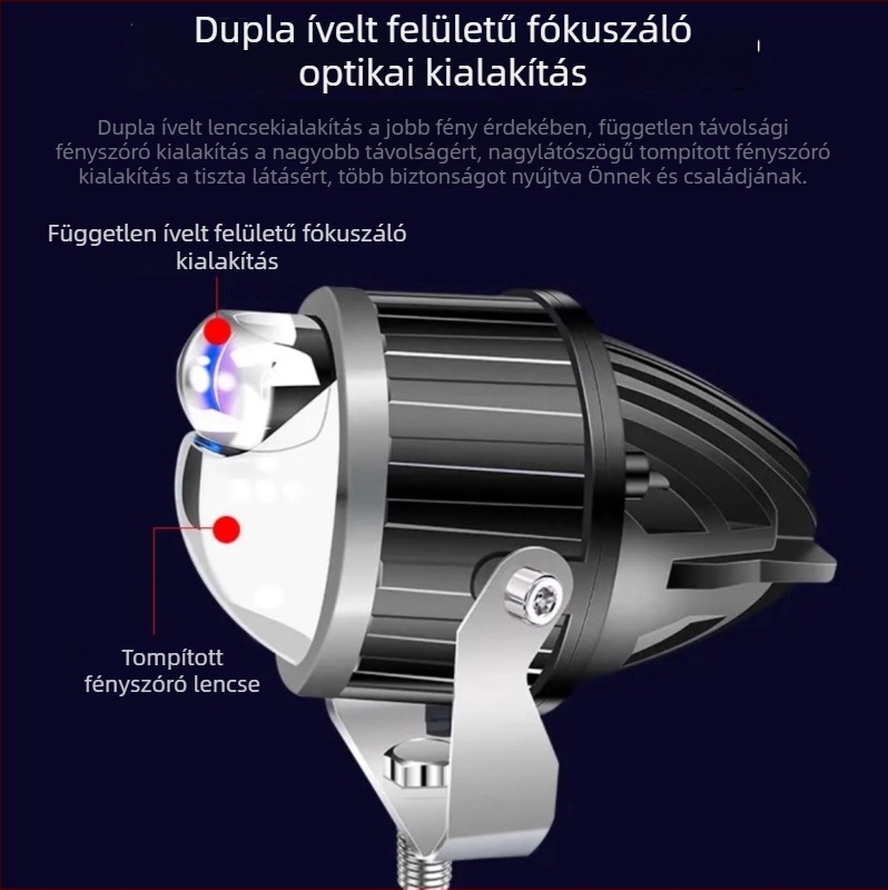 Beépített távol- és közeli világítást kínáló lézeres spotlámpa lencsével, sárga/fehér LED ködfénnyel off-road járművekhez, külső kettős fényszóró