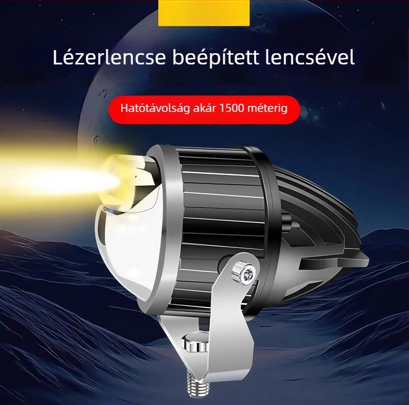 Beépített távol- és közeli világítást kínáló lézeres spotlámpa lencsével, sárga/fehér LED ködfénnyel off-road járművekhez, külső kettős fényszóró