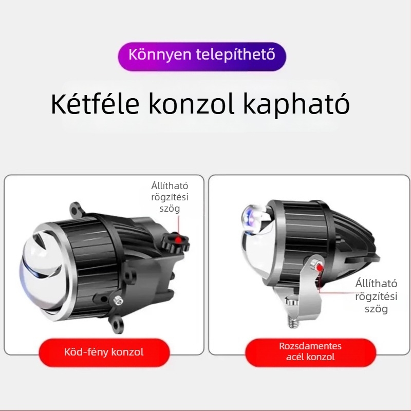 Beépített távol- és közeli világítást kínáló lézeres spotlámpa lencsével, sárga/fehér LED ködfénnyel off-road járművekhez, külső kettős fényszóró