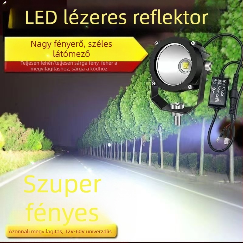 Autó reflektor astigmatikus lencsével, erős fényár, LED lézerfény off-roadhoz, elülső rácsra szerelve