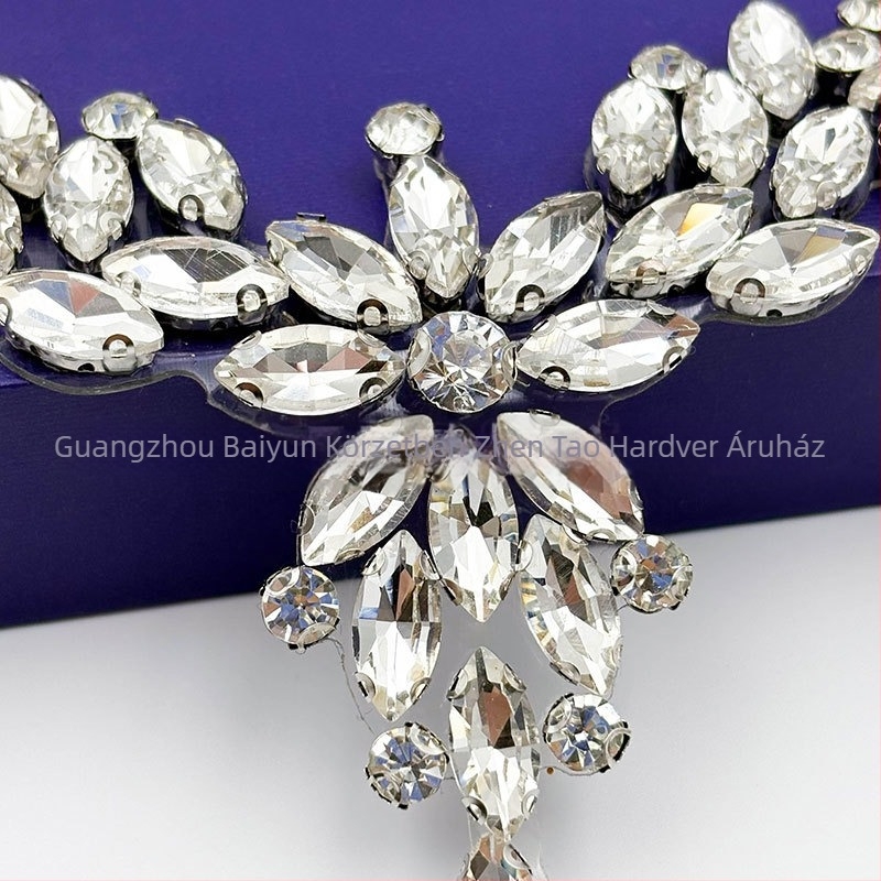 DIY ékszerkiegészítők: kristályos applikáció cipőkhöz forró olvasztó ragasztó alap, üveg inlay, Guangzhou eredetű, Suli Jewelry márka