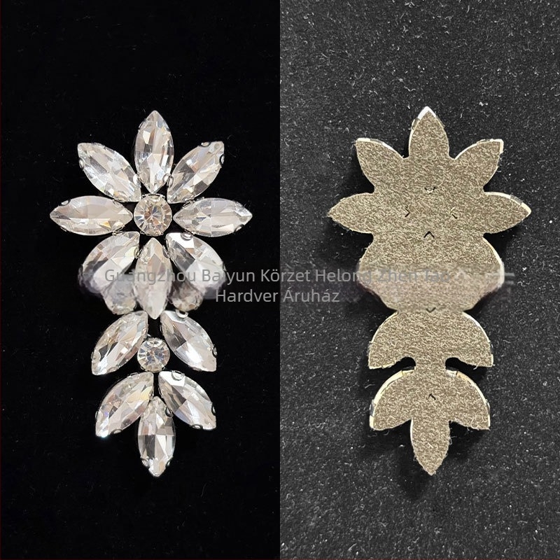 DIY ékszerkiegészítők: kristályos applikáció cipőkhöz forró olvasztó ragasztó alap, üveg inlay, Guangzhou eredetű, Suli Jewelry márka
