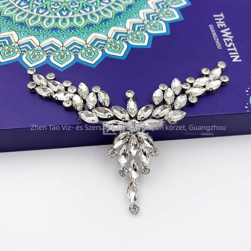 DIY ékszerkiegészítők: kristályos applikáció cipőkhöz forró olvasztó ragasztó alap, üveg inlay, Guangzhou eredetű, Suli Jewelry márka