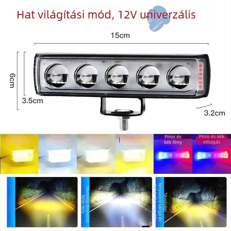Háromoldalas LED spot autókhoz, 12-60V, állandó fény, több színű világítás, vízálló, teherautók és motorkerékpárok számára
