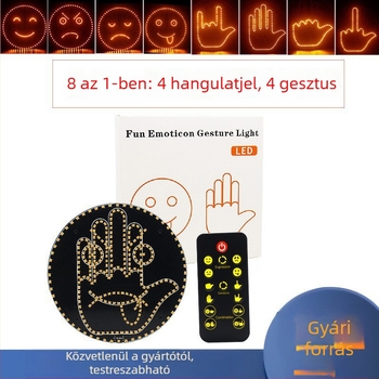 Autó emoji mosolygó fény, gesztusvezérléses világítás, hátsó oldalsó ablakhoz, többfunkciós figyelmeztető lámpa hátsó ütközés ellen