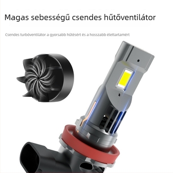 H11 LED ködfénylámpa autóhoz ventilátorral – 12V, 25W, 5000lm, IP65