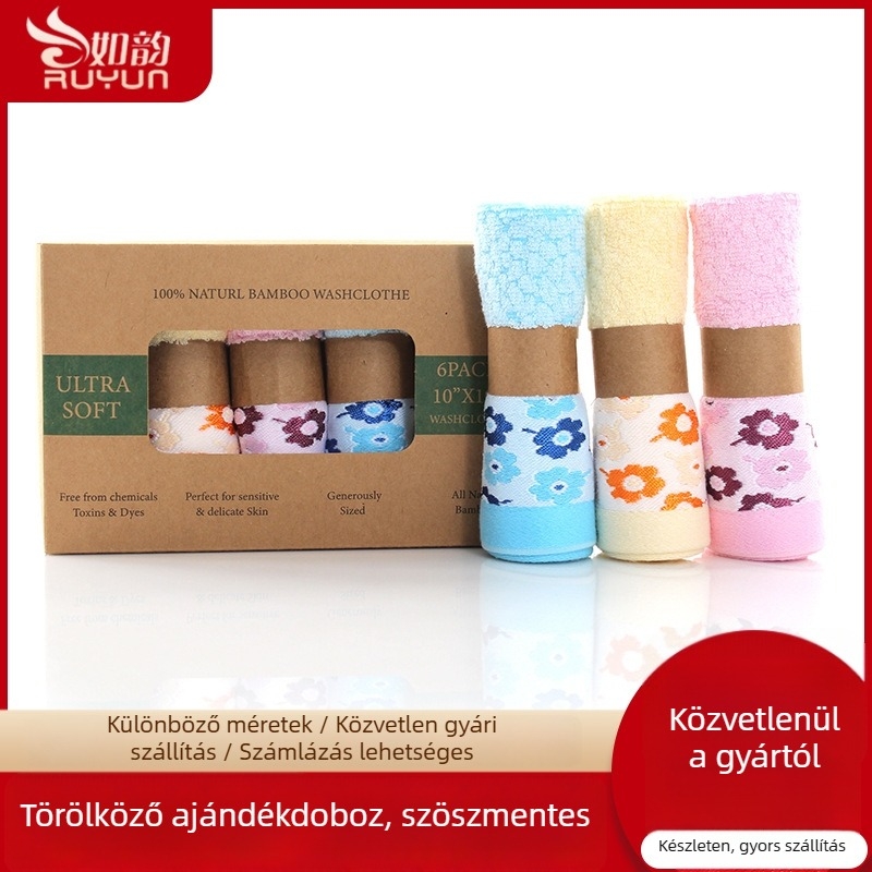 Bambuszrostból készül arctörölköző, kozmetikai törölköző, 21 darabos készlet, vízfelvétel 0–5 s, logó nyomtatás lehetősége