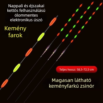 LED-es világítású vertikális úszó, önállóan álló, vastag és feltűnő farokkal, pontyokhoz