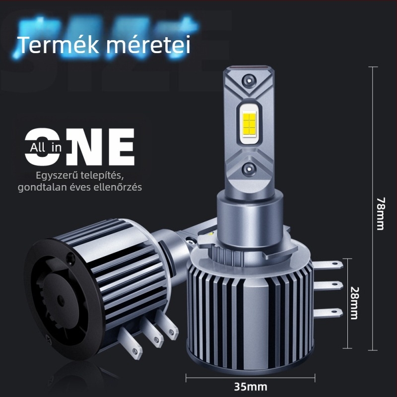 H15 LED fényszóróizzó, magas fényerő, 30W, 12V, 2.5A, alumíniumötvözet