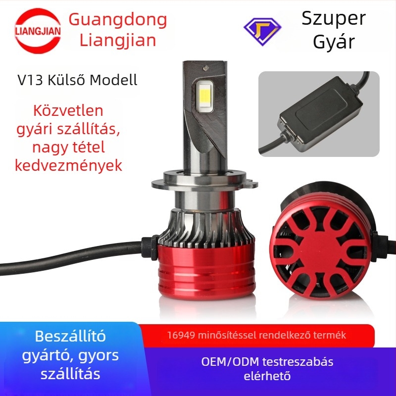 H7 Laser LED autófényszóró izzó, alumíniumötvözet, 56W, 6720 lm, IP68, 50000 óra élettartam