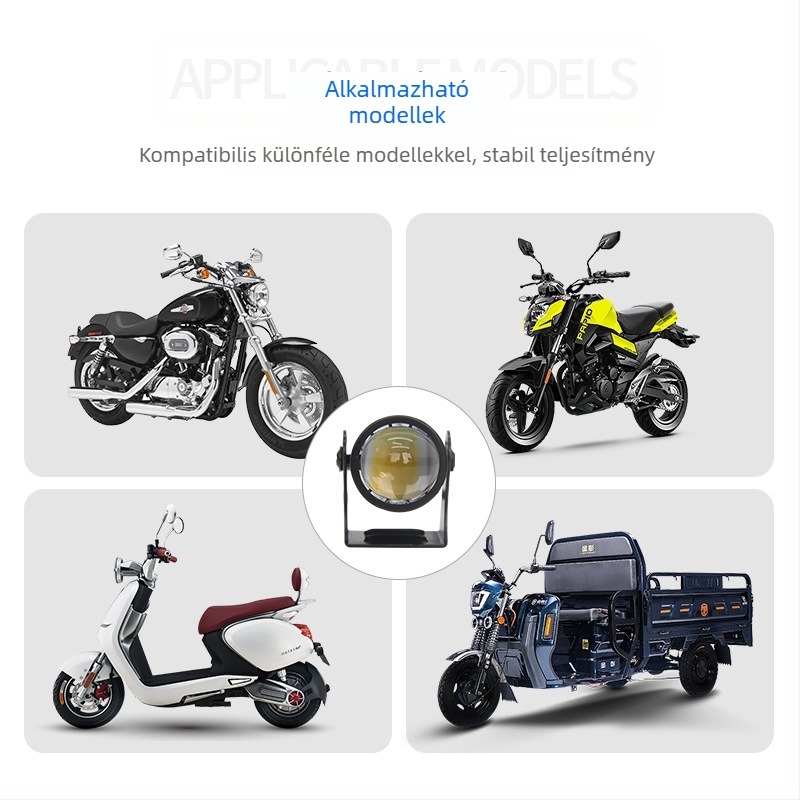 LED motorkerékpár spotlámpa, nagy fényerő, sárga és fehér, külső mini acélkanó lámpa
