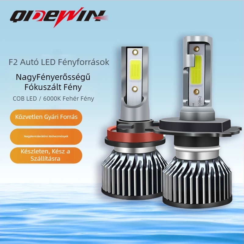 F2 LED autófényszóró – H4/H7 integrált, 30W, 12V, 3000 lm, IP68