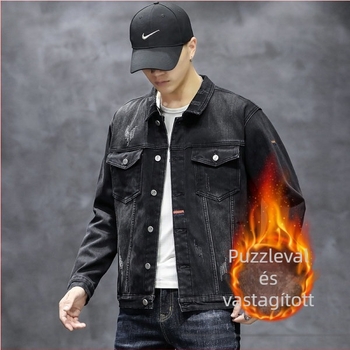 Pamut dzseki fleece béléssel, laza szabás, egyrészes gombos záródás, hosszú ujjú