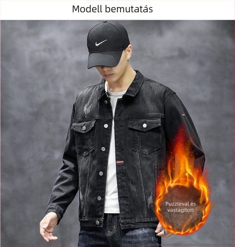 Pamut dzseki fleece béléssel, laza szabás, egyrészes gombos záródás, hosszú ujjú