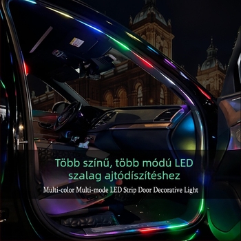 Autóajtó keret LED környezeti fény – vezeték nélküli, ABS anyag, 5V, 2W, 0.01A, Modell: Door ambient light