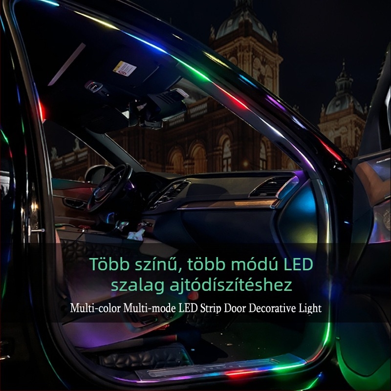 Autóajtó keret LED környezeti fény – vezeték nélküli, ABS anyag, 5V, 2W, 0.01A, Modell: Door ambient light