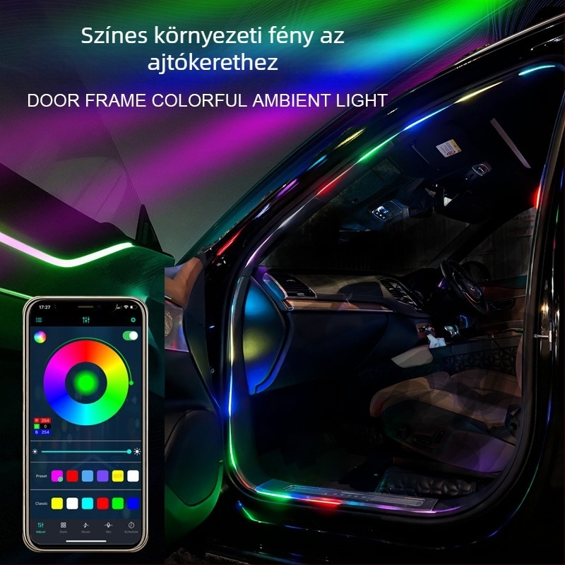 Autóajtó keret LED környezeti fény – vezeték nélküli, ABS anyag, 5V, 2W, 0.01A, Modell: Door ambient light