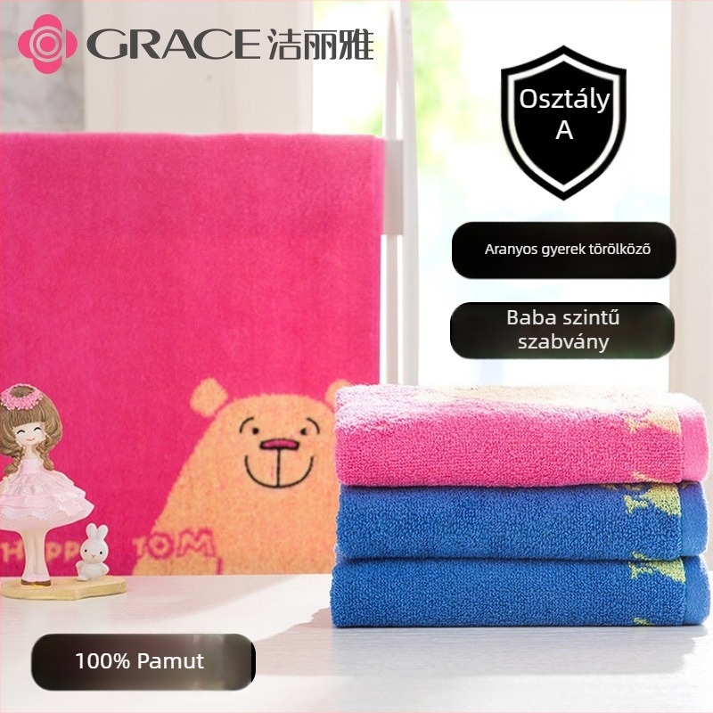 100% pamut baba- és gyerek törölköző jacquard hímzéssel, 16s fonal, tömeg 50-80 g, testreszabható