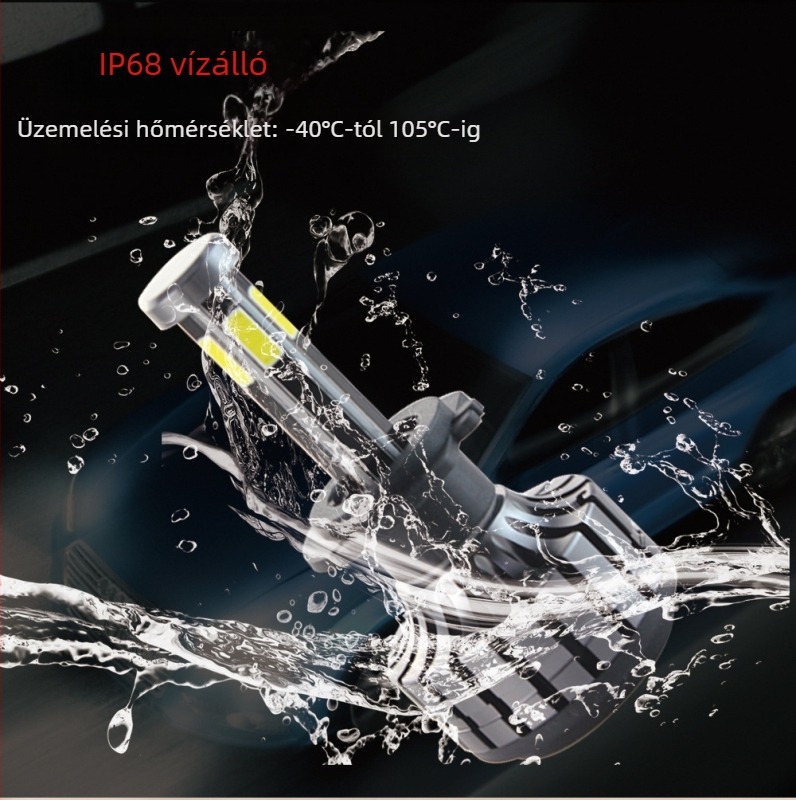 Hatoldalú LED autófényszóró – 360° megvilágítás, 55W, 12–30V, IP68, alumínium ház, élettartam 50 000 óra