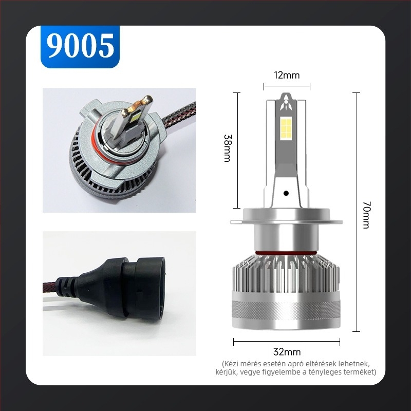 LED autó fényszóró 85W, 8000LM, 9-36V, beépített meghajtó, kompatibil H1/H4/H7/H11/9005/9012