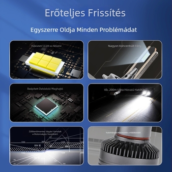 Autó LED fényszóró, 60W, 24V, IP68, 19800 lm, kompatibil H1/H3/H4/H7/H11/9005/9006/9012