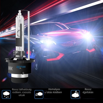 D2R Xenon izzó autó fényszórókhoz, 35W, 9-32V, 2.0A±0.2A, 4000LM, IP68