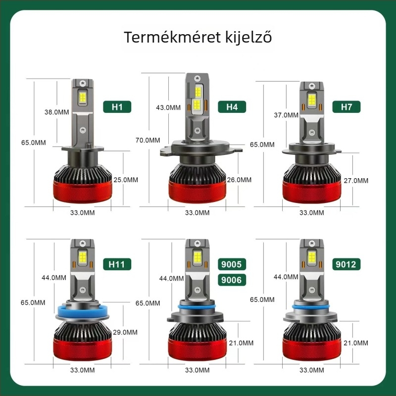 LED fényszóró izzó autóhoz, 100W, 12V, 12000 lm, IP68, univerzális illeszkedés