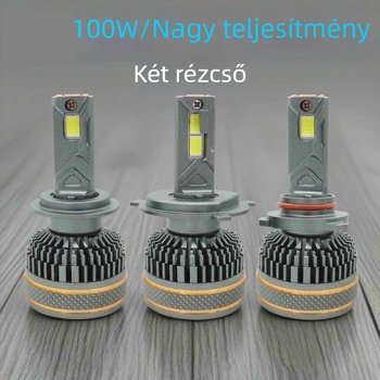 Autó LED fényszórók A886 | kettős rézcső kialakítás, nagy teljesítmény, fókuszált fény, 104W, 10400LM, 12V, IP67