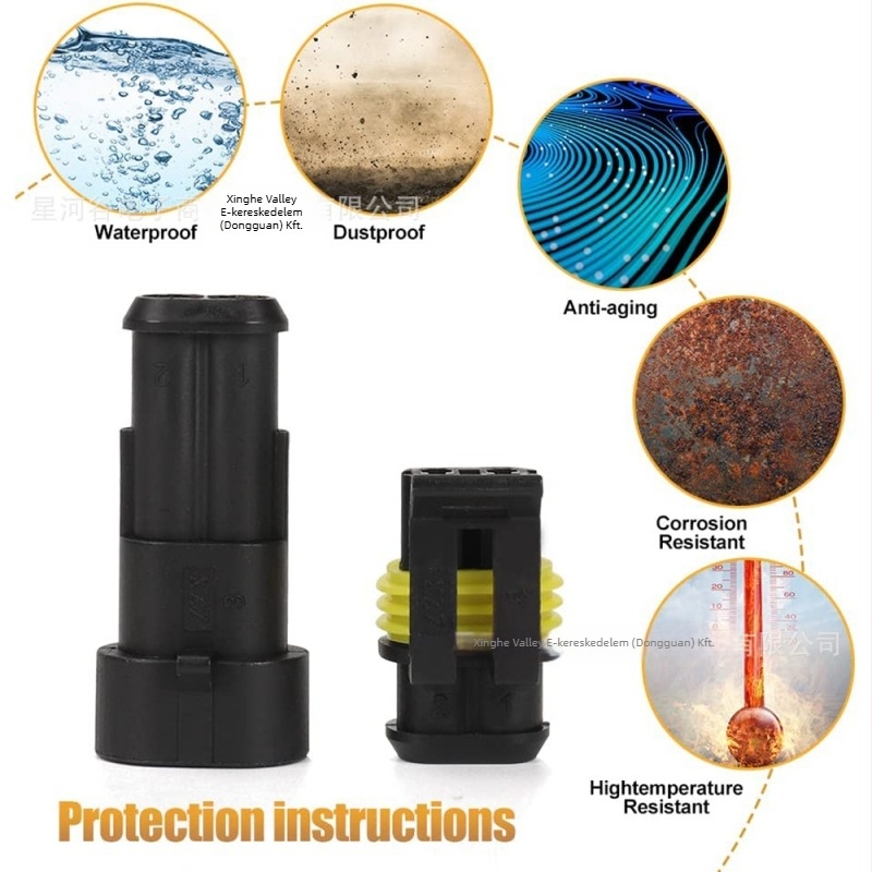 Autó HID Xenon lámpa kábelkötegi csatlakozó, vízálló készlet, 240 darab, 2 vezető, 2 pólusú