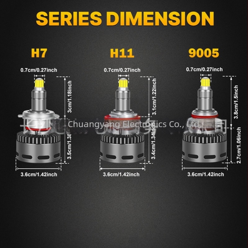 360° LED autófényforrás, 55W, 12V, réz hőcsővel, integrált kialakítás, univerzális H8/H9/H11/H7 kompatibilis