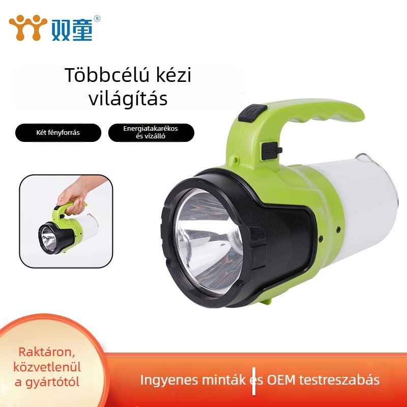 Újratölthető ultra‑fényes hosszú hatótávolságú xenon keresőfény járművekhez és kézi használathoz — 10W, 18650-es akkumulátor, akkumulátorról működik, kézi nyomású meghajtás, töltő nélkül