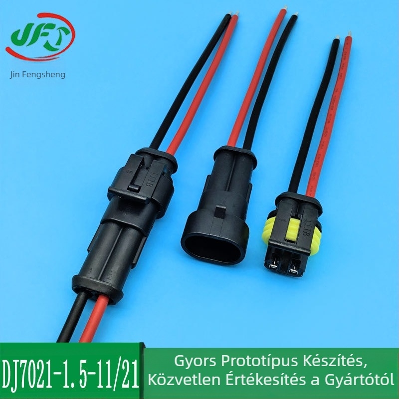 JFS Autó Vízálló Terminál Vezeték Kábel — Személyre szabott hossz, LED vízálló kábel, Rézmag, AMP csatlakozó