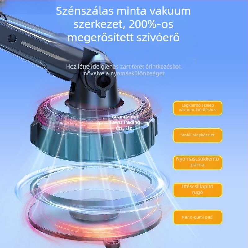 Autótelefon-tartó 5W-os töltéssel, ütésálló, ragasztós rögzítés, kompatibil napellenzővel, műszerfallal és első szélvédővel