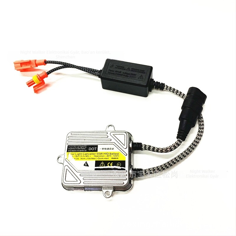 DC55W Xenon fényszóró ballaszt autókhoz, 12V, 55W, 3500 lm, 3000 h élettartam