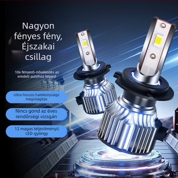 Autó LED fényszórók 6000K fehér fény, 48W összesen, 9–36V bemenet, IP68, 30000h élettartam, kettős fényszóró (magas/alacsony)