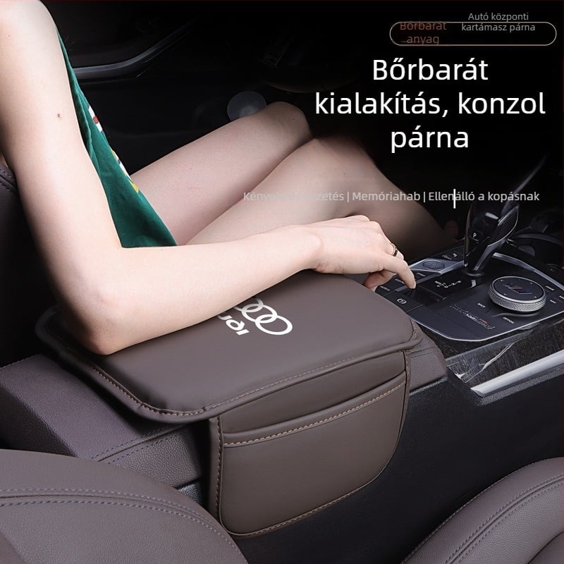 Bőr autó kartámasz alátét, univerzálisan illeszkedik, testre szabható, márka Four Seasons Bright