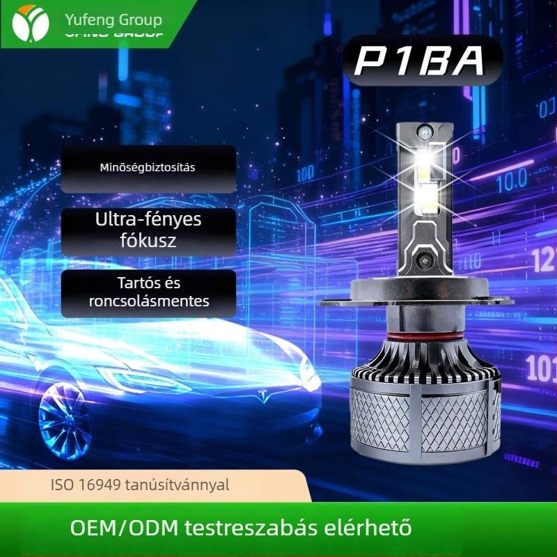 Yu Xinfeng LED autó lámpa H4, 65W, dupla rézcső hűtés, magas és alacsony fényszóró, IP68, 4500 lm, DC12-24V, univerzális kompatibilitás