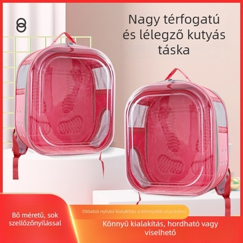 Kaishuo Átlátszó Macska Hátizsák, Dupla Vállú, EVA Anyag és Kötött Szövet, Törött Virág Minta