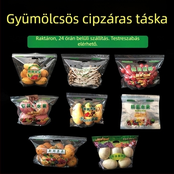 Álló, áttetsző cipzáras zacskó gyümölcsök számára, élelmiszer-minőség, önzáró, napi gyártás 100000, márka Jinnuo
