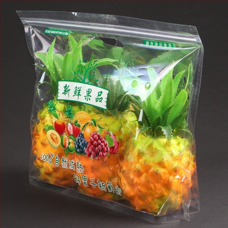 Álló, áttetsző cipzáras zacskó gyümölcsök számára, élelmiszer-minőség, önzáró, napi gyártás 100000, márka Jinnuo