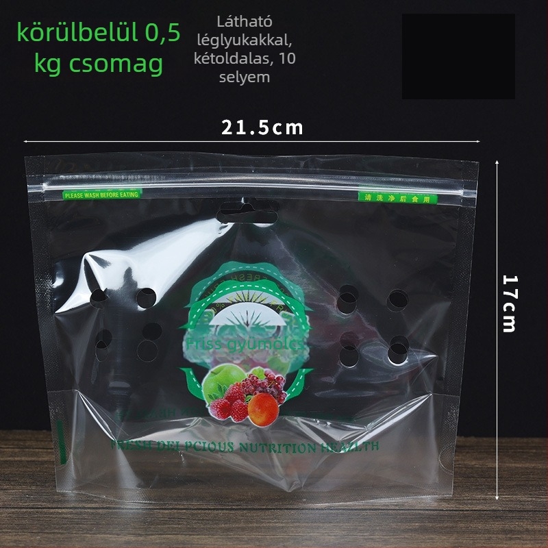 Álló, áttetsző cipzáras zacskó gyümölcsök számára, élelmiszer-minőség, önzáró, napi gyártás 100000, márka Jinnuo