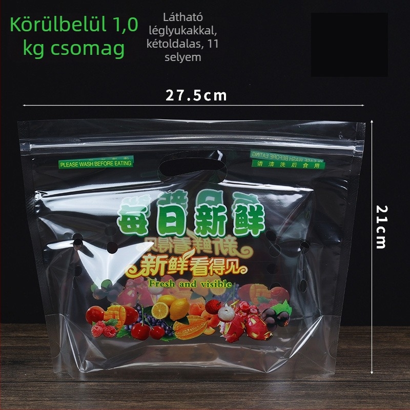 Álló, áttetsző cipzáras zacskó gyümölcsök számára, élelmiszer-minőség, önzáró, napi gyártás 100000, márka Jinnuo