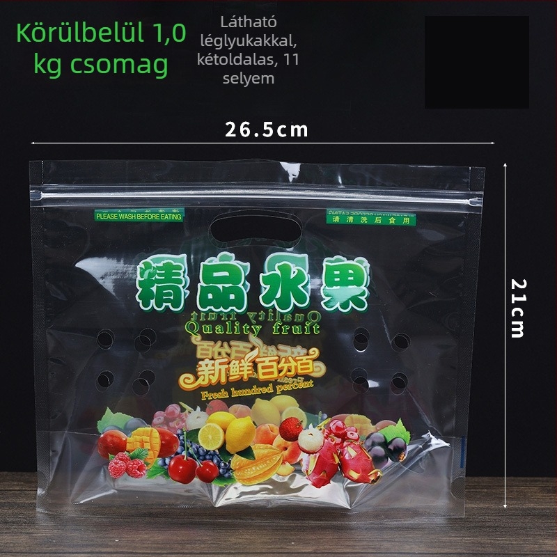 Álló, áttetsző cipzáras zacskó gyümölcsök számára, élelmiszer-minőség, önzáró, napi gyártás 100000, márka Jinnuo