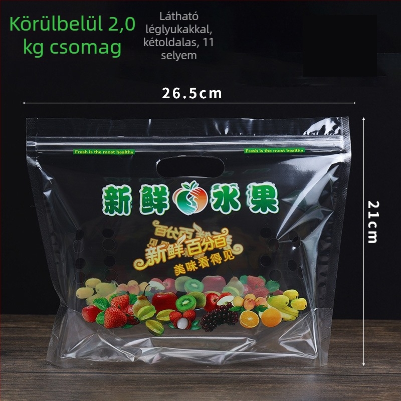 Álló, áttetsző cipzáras zacskó gyümölcsök számára, élelmiszer-minőség, önzáró, napi gyártás 100000, márka Jinnuo