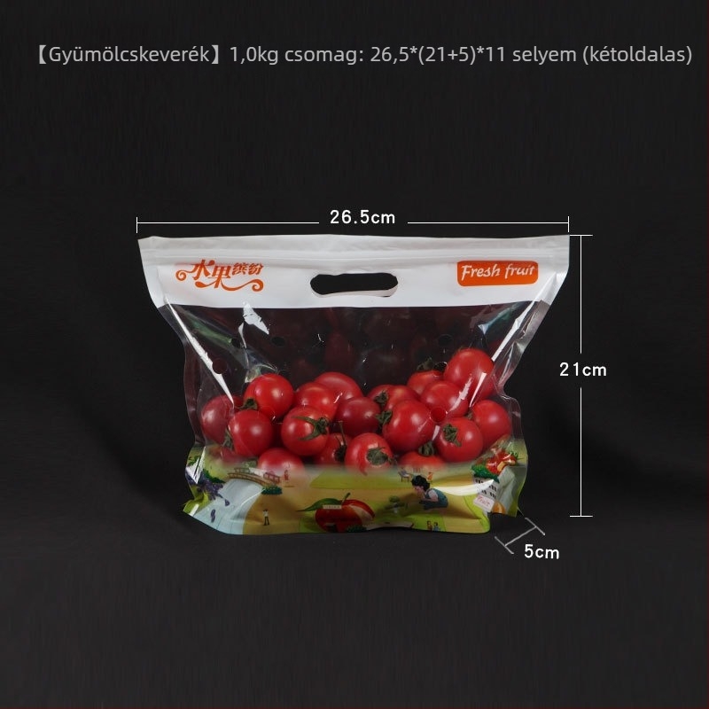 Álló, áttetsző cipzáras zacskó gyümölcsök számára, élelmiszer-minőség, önzáró, napi gyártás 100000, márka Jinnuo