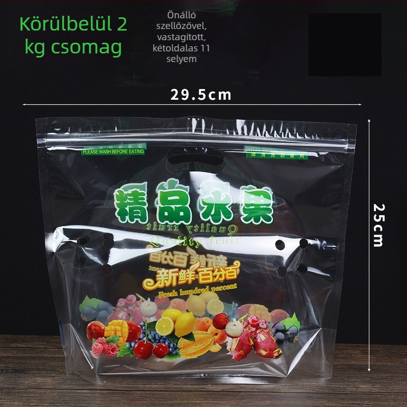 Álló, áttetsző cipzáras zacskó gyümölcsök számára, élelmiszer-minőség, önzáró, napi gyártás 100000, márka Jinnuo