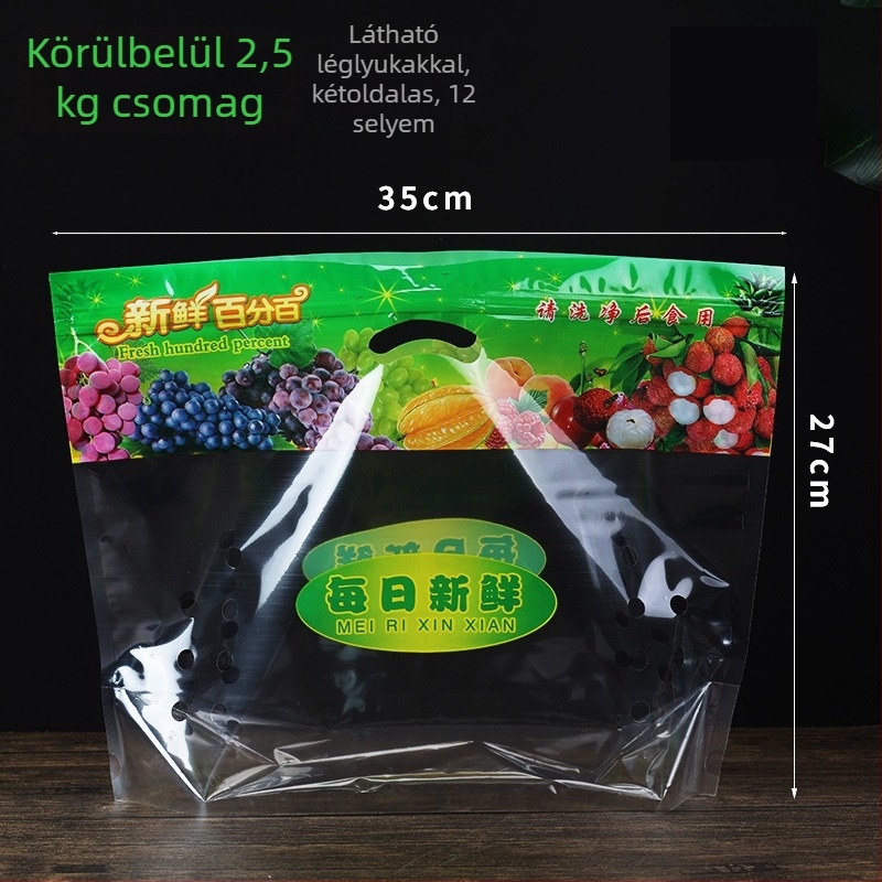 Álló, áttetsző cipzáras zacskó gyümölcsök számára, élelmiszer-minőség, önzáró, napi gyártás 100000, márka Jinnuo