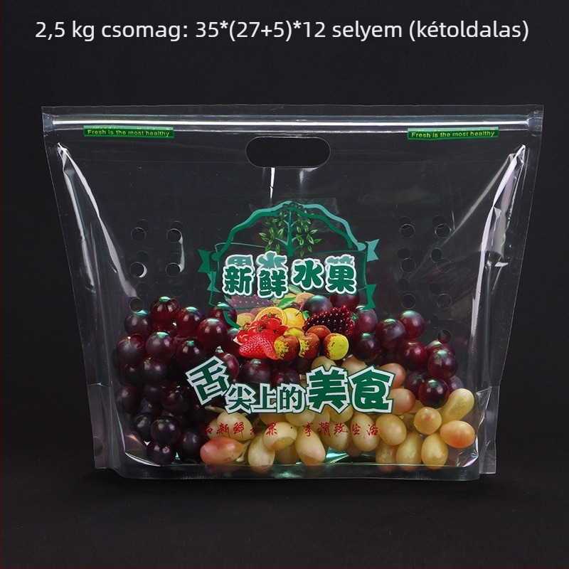 Álló, áttetsző cipzáras zacskó gyümölcsök számára, élelmiszer-minőség, önzáró, napi gyártás 100000, márka Jinnuo
